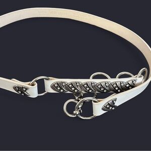 Albatros Leather Belt with Diamond and metal hardware